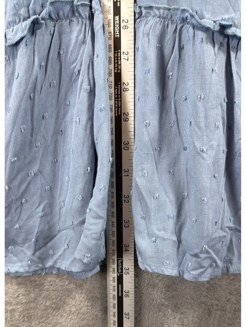 Lulus Blue Swiss Dot Tiered Mini Dress Sleeveless V-Neck Women Size XL - Picture 8 of 13